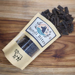 Bondi Bites beef dog treats on wooden board